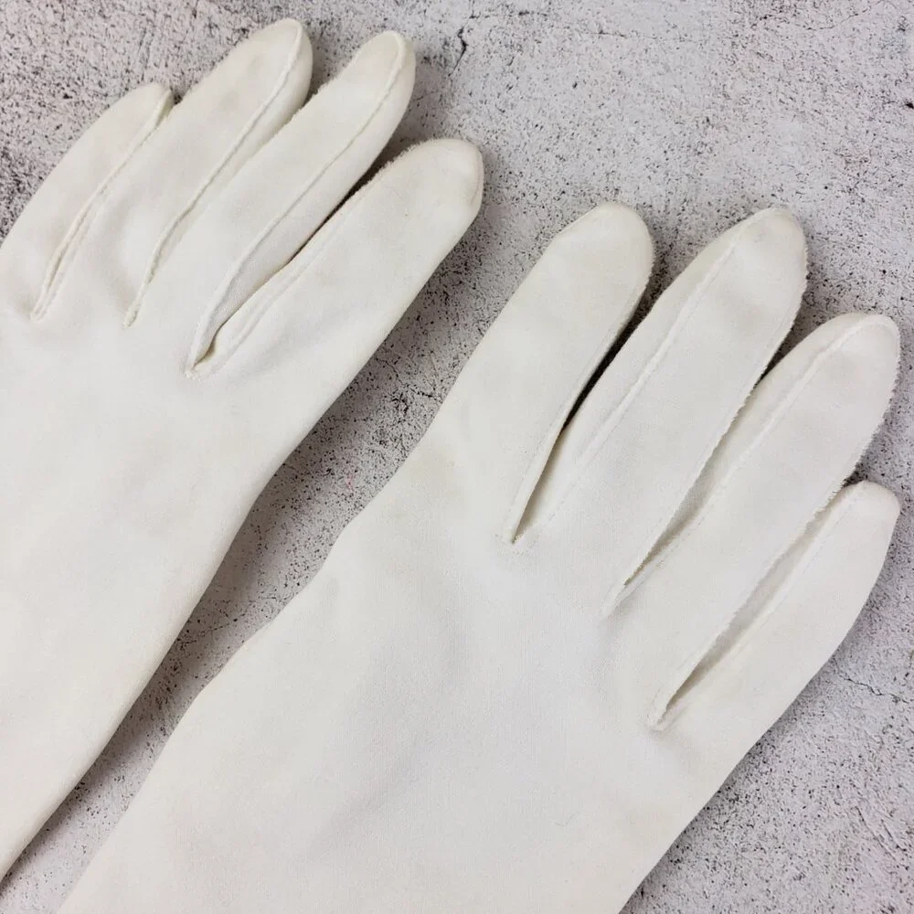 Vintage TONI Import Co Japan White Gloves 50s 60s size 7